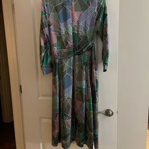 Tahari, size 12, multicolored geometric pattern dress